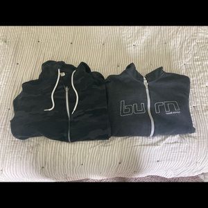 Two burn boot camp hoodie sweatshirts